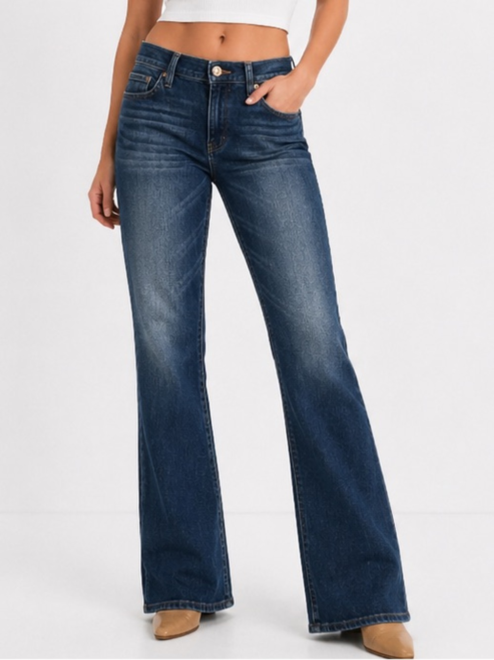 J.Crew Stretch Bootcut Jeans Dark Wash Mid Rise 34R or Size 18 Classic Fit